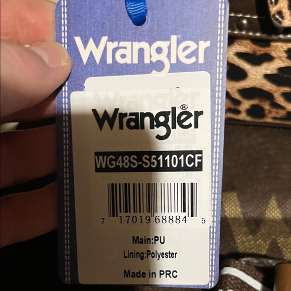 Wrangler Dark Brown and Leopard Print Shoulder Bag - Picture 4 of 4